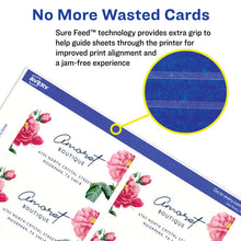 Load image into Gallery viewer, Avery® Printable Business Cards with Sure Feed™, 2&quot; x 3.5&quot;, White, 250 Blank Cards for Inkjet Printers (8371)