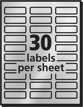 Load image into Gallery viewer, Avery® Foil Mailing Labels, Silver, 3/4&quot; x 2-1/4&quot;, 300 Labels (8986)