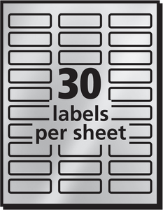 Avery® Foil Mailing Labels, Silver, 3/4" x 2-1/4", 300 Labels (8986)