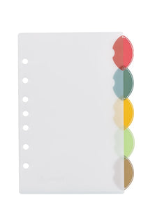 Avery® Insertable Style Edge Plastic Mini Dividers, 5-1/2" x 8-1/2", 5-Tab Set, Multicolor, 1 Set (11118)