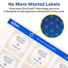 Load image into Gallery viewer, Avery® 2&quot; x 2&quot; Square Labels with Sure Feed, 300 Labels, Permanent Adhesive, Matte White (22806)