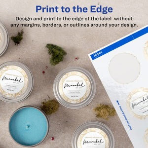 Avery® Glossy White Round Labels with Sure Feed™, 2-1/2" Diameter, 90 Labels, Permanent Adhesive (22830)