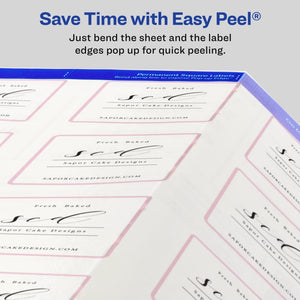 Avery® 2" x 2" Square Labels with Sure Feed, 120 Labels, Permanent Adhesive, Glossy Clear (22853)