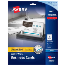 Load image into Gallery viewer, Avery® Clean Edge® Business Cards , True Print® Matte, Two-Sided Printing, 2&quot; x 3-1/2&quot;, 120 Cards (28877)