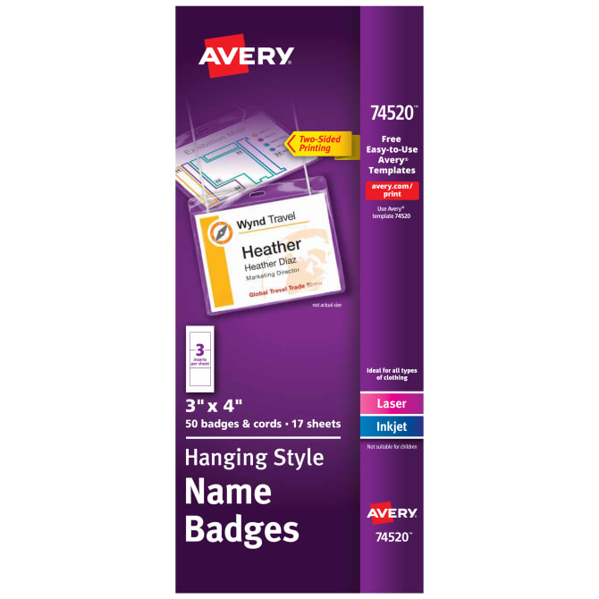 Avery® Top-Loading Hanging Name Badges, 3