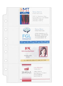 Avery® Clear Business Card Pages for Mini Binders, 5-1/2” x 8-1/2”, Holds 8 Cards Each, Pack of 5 (76025)
