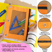 Load image into Gallery viewer, BAZIC RETRO COLOR 3-RING PENCIL POUCH W/ MESH WINDOW