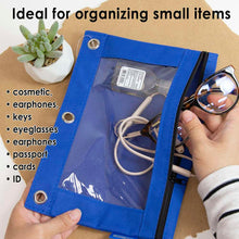 Load image into Gallery viewer, BAZIC 3-RING PENCIL POUCH W/ CLEAR WINDOW