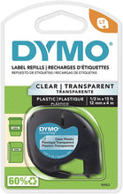 Load image into Gallery viewer, DYMO Authentic LetraTag Labeling Tape for LetraTag Label Makers, Clear  1/2&#39;&#39; W x 13&#39; L, 1 roll (16952)