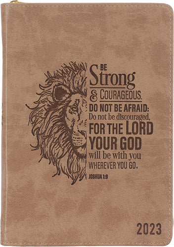 JOURNAL FAUX LEATHER CLASSIC BE STRONG JOSHUA 1:9