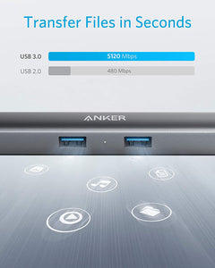 ANKER USB C 5 IN 1 HUB ADAPTER 4K USB C TO HDMI ETHERNET PORT
