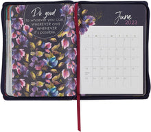 Load image into Gallery viewer, 2023 Time For Everything Full-color Large Zippered Pink Floral Faux Leather 12-Month Planner for Women