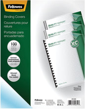 Load image into Gallery viewer, Fellowes Transparent PVC Binding Covers, Oversize, 100 Pack