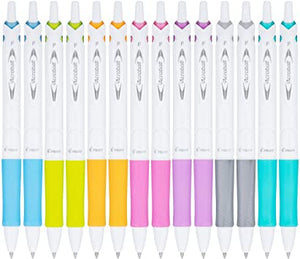 PILOT ACROBALL PUREWHITE ADVANCE INK REFILLABLE & RETRACTABLE BALL POINT PENS WITH ASSORTED ACCENTS