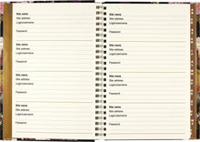 Load image into Gallery viewer, MIDNIGHT FLORAL LARGE INTERNET ADDRESS AND PASSWORD LOGBOOK