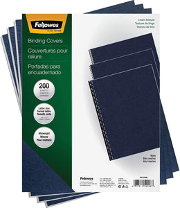 FELLOWES BINDING COVERS EXPRESSIONS LINEN NAVY OVERSIZE 200PK