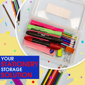 BAZIC Pencil Case Multipurpose Utility Box - Clear