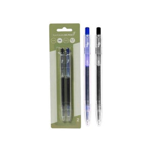 ECO RETRACTABLE GEL PEN, BLACK/BLUE 2PACK