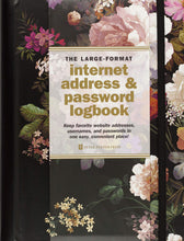 Load image into Gallery viewer, MIDNIGHT FLORAL LARGE INTERNET ADDRESS AND PASSWORD LOGBOOK