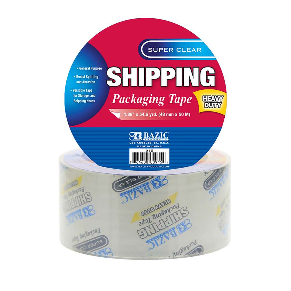BAZIC Heavy Duty Super Clear Packing Tape 1.88