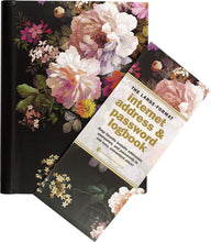 Load image into Gallery viewer, MIDNIGHT FLORAL LARGE INTERNET ADDRESS AND PASSWORD LOGBOOK