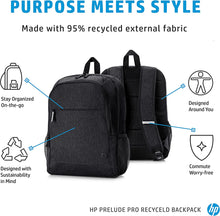 Load image into Gallery viewer, HP PRELUDE PRO RECYCLED BACKPACK NOTEBOOK CARRYING BACKPACK 15.6&quot;