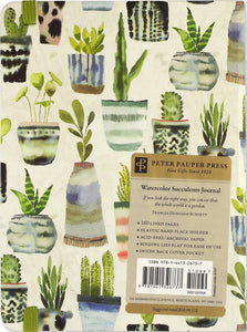 Journal Mid Watercolor Succulents