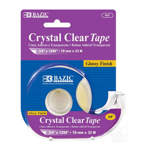 BAZIC Crystal Clear Tape w/ Dispenser 3/4" X 1296"