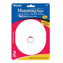 Load image into Gallery viewer, BAZIC Double Sided Foam Mounting Tape 0.5&quot; X 200&quot; (2/Pack)