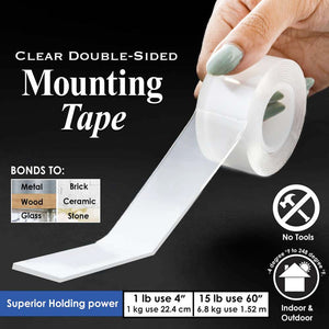 BAZIC 1" X 60" DOUBLE SIDED CLEAR MOUNTING TAPE
