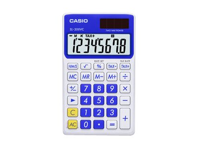 CASIO XLG DISPLAY TIME TAX CALCULATOR BLUE