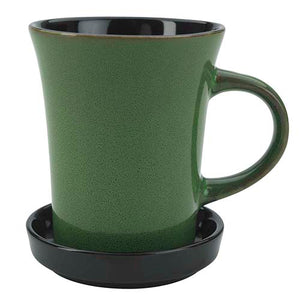 AZTEC REACTIVE GLAZE MUG IN BLACK/GREEN