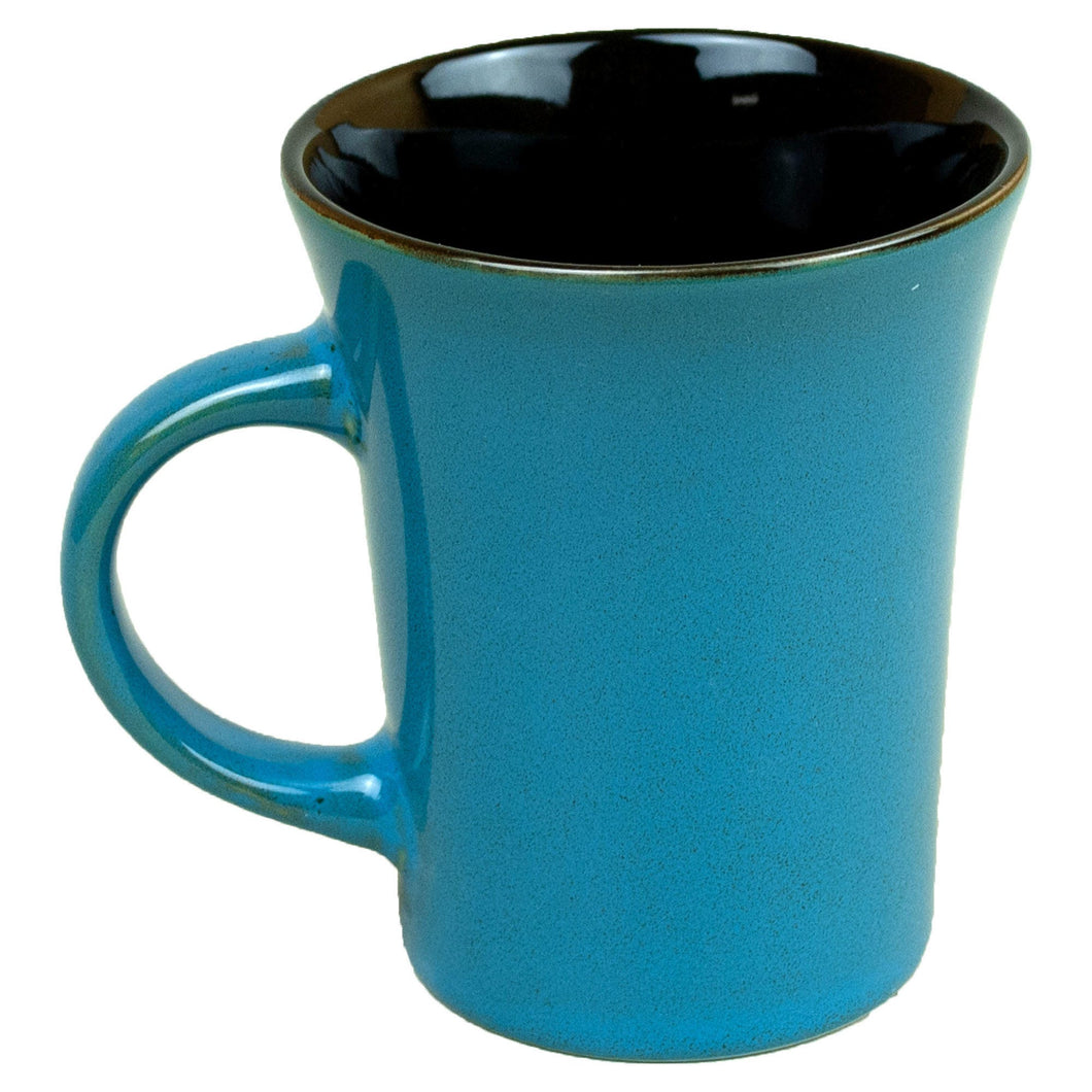 AZTEC REACTIVE GLAZE MUG IN BLACK/AQUA