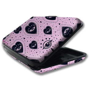 JET LUXE ARMOR RFID SECURITY WALLET IN EYES & HEARTS PRINT