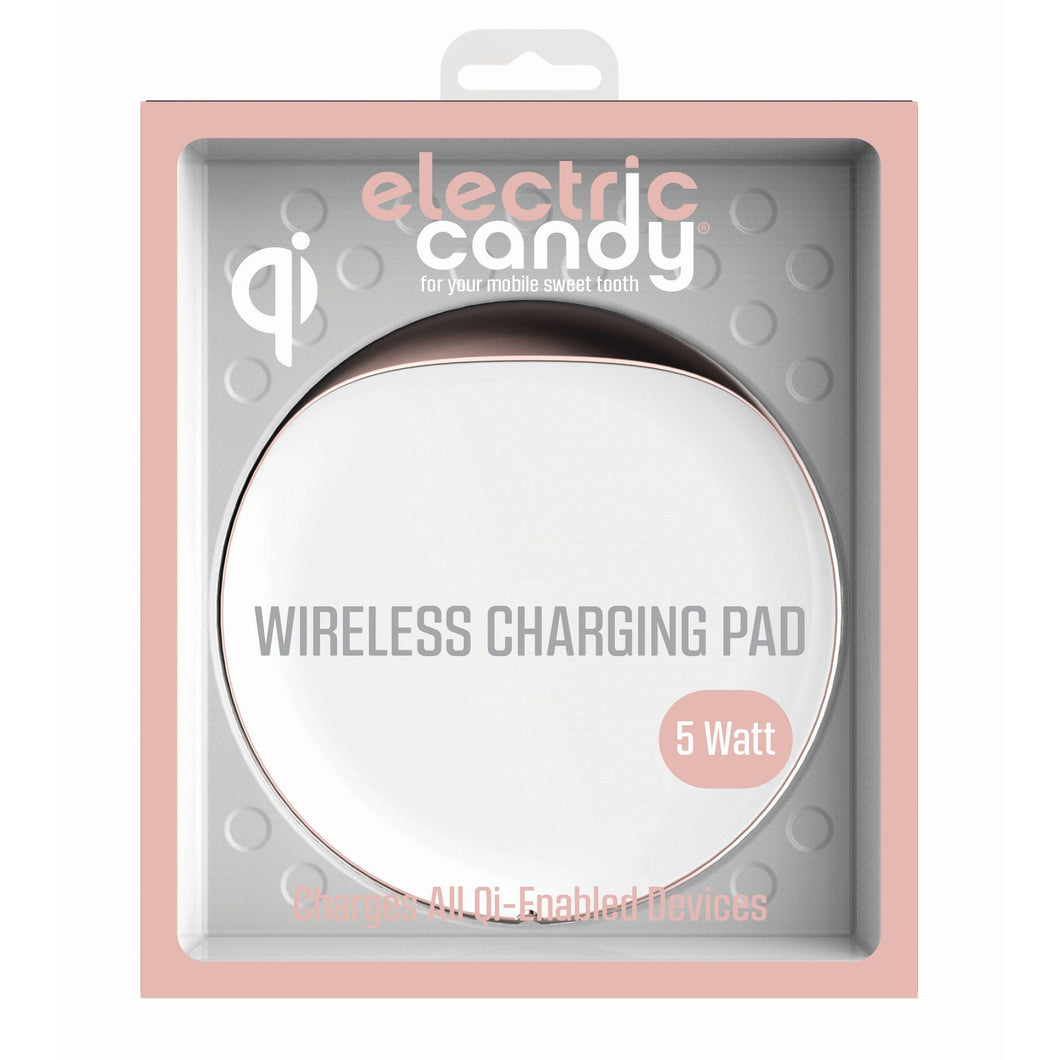 ELECTRIC CANDY 10W WIRELESS CHARGER IN WHILE & ROSE GOLD
