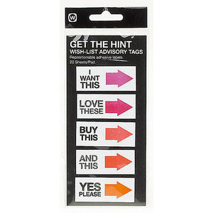 GET THE HINT EXCLAMATION STICKY NOTE TAGS