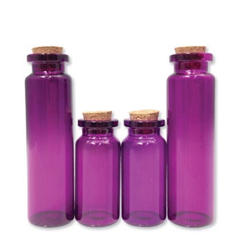 PURPLE GLASS APOTHECARY CRAFT JARS SET