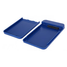 Load image into Gallery viewer, ENCLOSURE - 2.5&quot; 5/7MM SATA, SCREWLESS WITH POUNCH/CABLE, ABS BLUE V.3.0