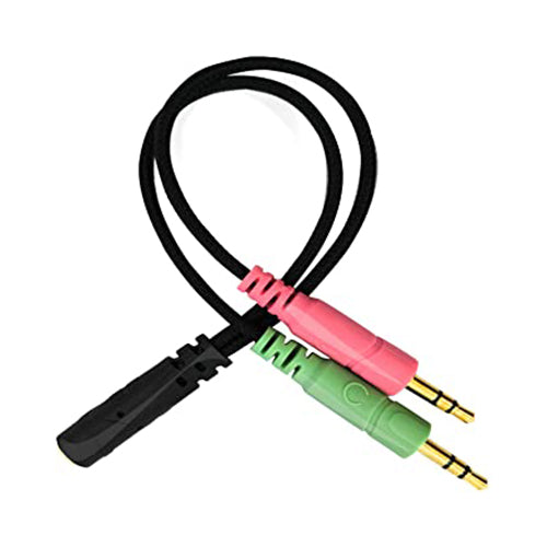 AUDIO CABLES -  CELL TO PC, 3.5MM (F) TO 3.5MM  (M), DUAL MIC/AUDIO STEREO, SPLITTER