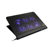 Load image into Gallery viewer, XTECH NOTEBOOK STAND 6 LED BLUE LIGHT ADJUSTABLE HEIGHT 2 USB PORTS