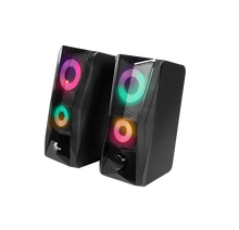 Load image into Gallery viewer, XTECH SPEAKERS 2.0 CHANNEL BLACK GAMING LED LIGHTS USB POWERED