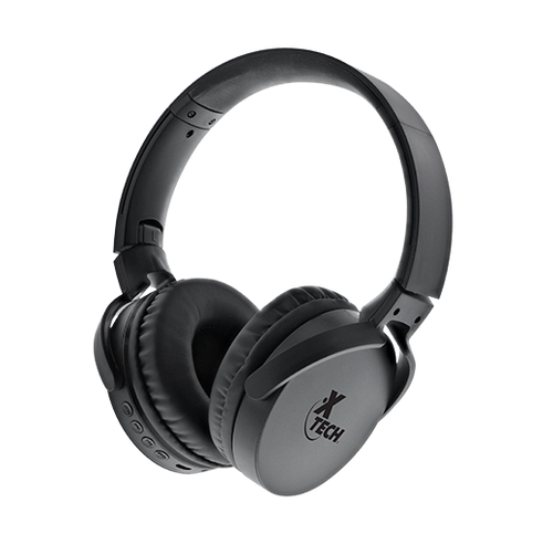 XTECH HEADPHONES WIRELESS BT BLACK VOL/MIC