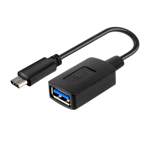 Xtech XTC-515 - USB adapter - USB-C (M) reversible to USB Type A (F) - USB 3.0 - 11.9 cm - black