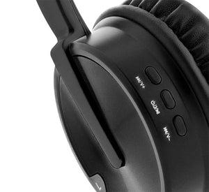 KLIPX HEADPHONE WIRELESS BT ON-EAR VOL-MIC W/POUCH BLACK
