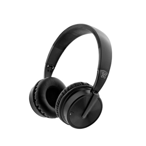 KLIPX HEADPHONE WIRELESS BT ON-EAR VOL-MIC W/POUCH BLACK