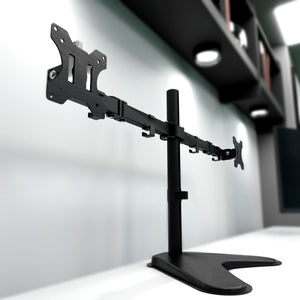 KLIPX STAND FOR 2 LCD DISPLAYS - PLASTIC, HIGH-GRADE STEEL NLACK SCREEN SIZE 13" -  32"