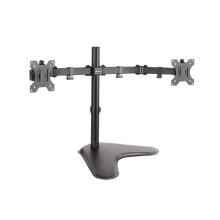 Load image into Gallery viewer, KLIPX STAND FOR 2 LCD DISPLAYS - PLASTIC, HIGH-GRADE STEEL NLACK SCREEN SIZE 13&quot; -  32&quot;