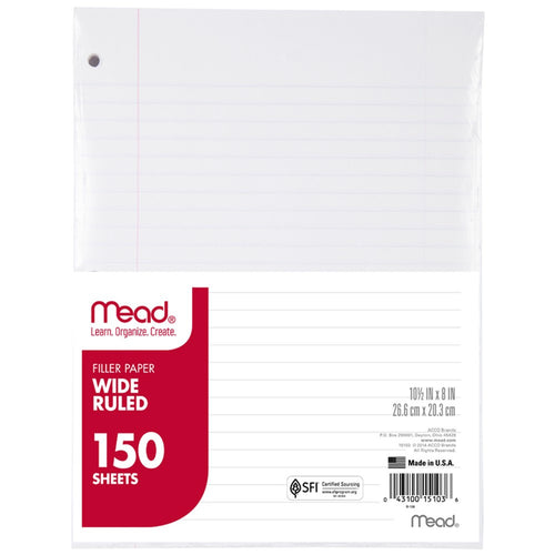 Filler Paper 10-1/2x8 150s WM