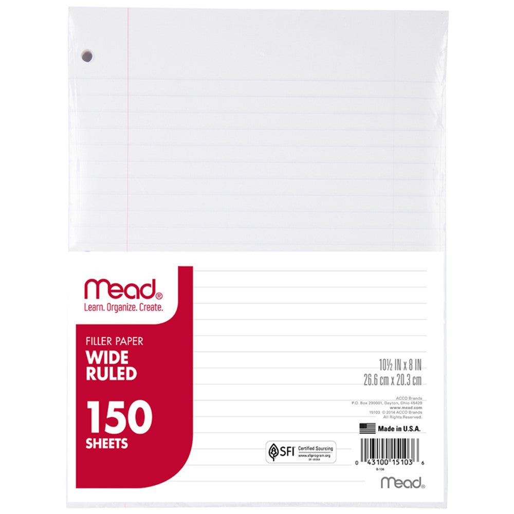 Filler Paper 10-1/2x8 150s WM