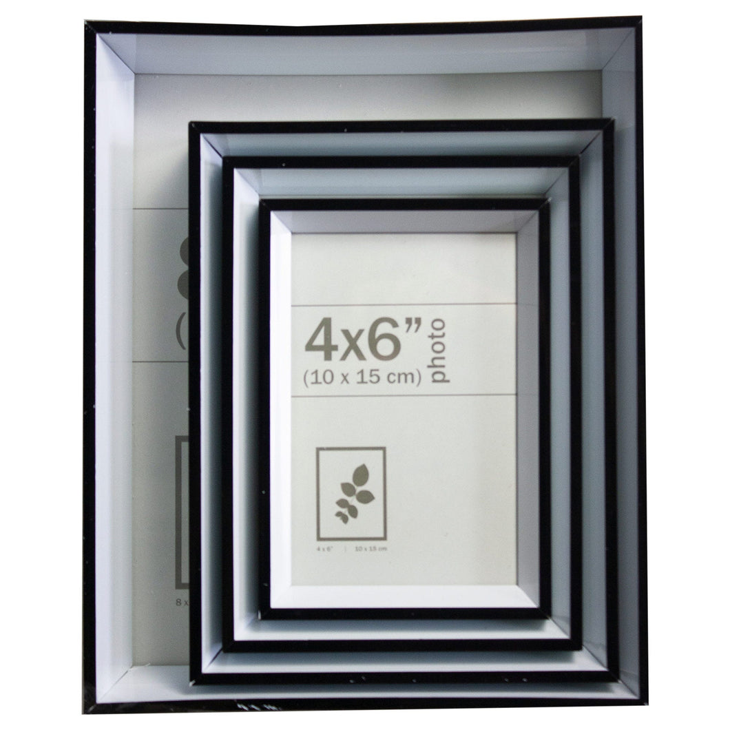 4 PACK SHADOW BOX PVC PICTURE FRAME SET